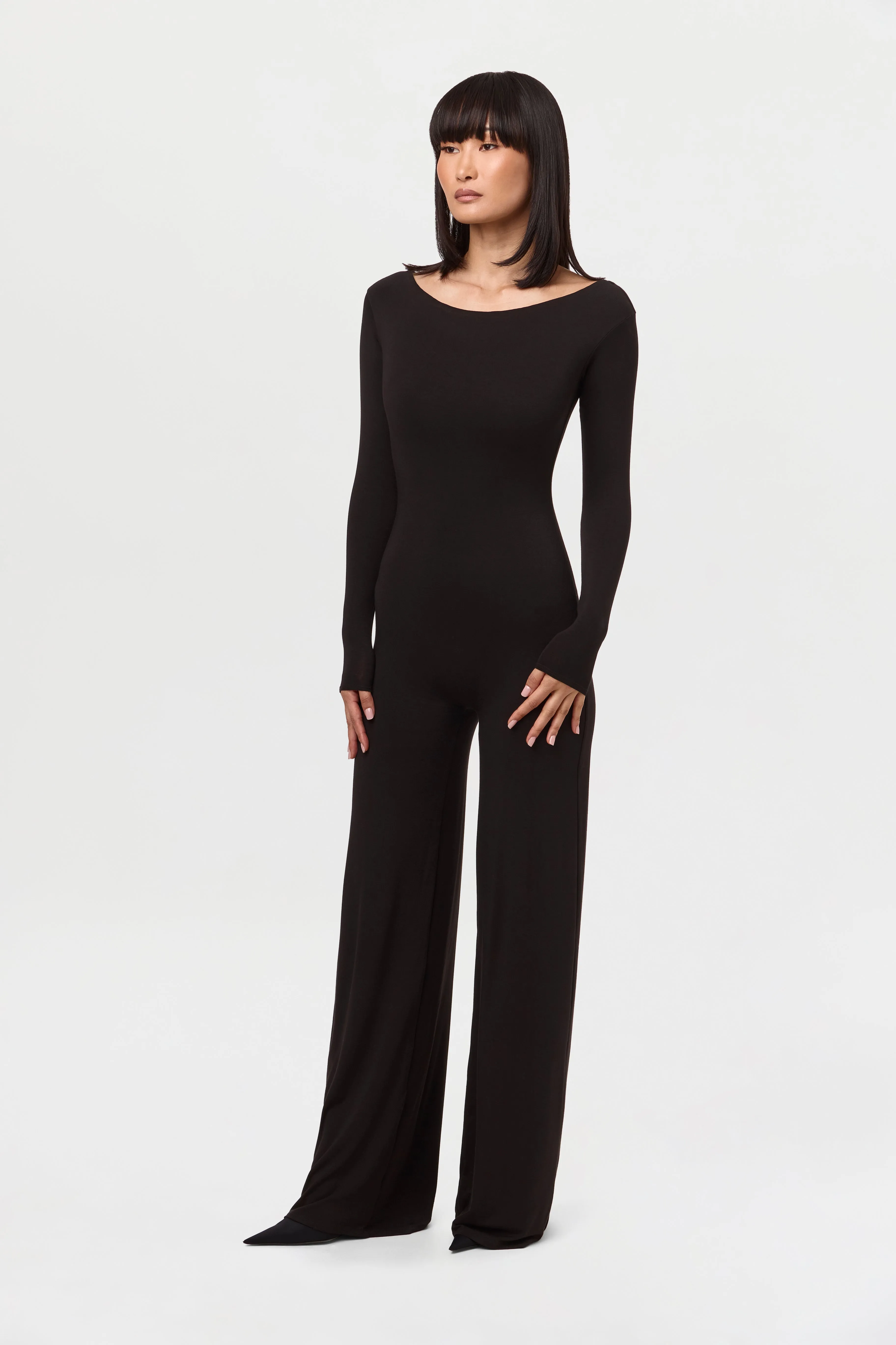 Smooth Boatneck Wide Leg Jumpsuit sold by Naked Wardrobe product image thumbnail 3
