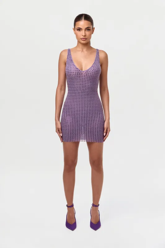 Crystal V-Neck Mini Dress sold by Naked Wardrobe