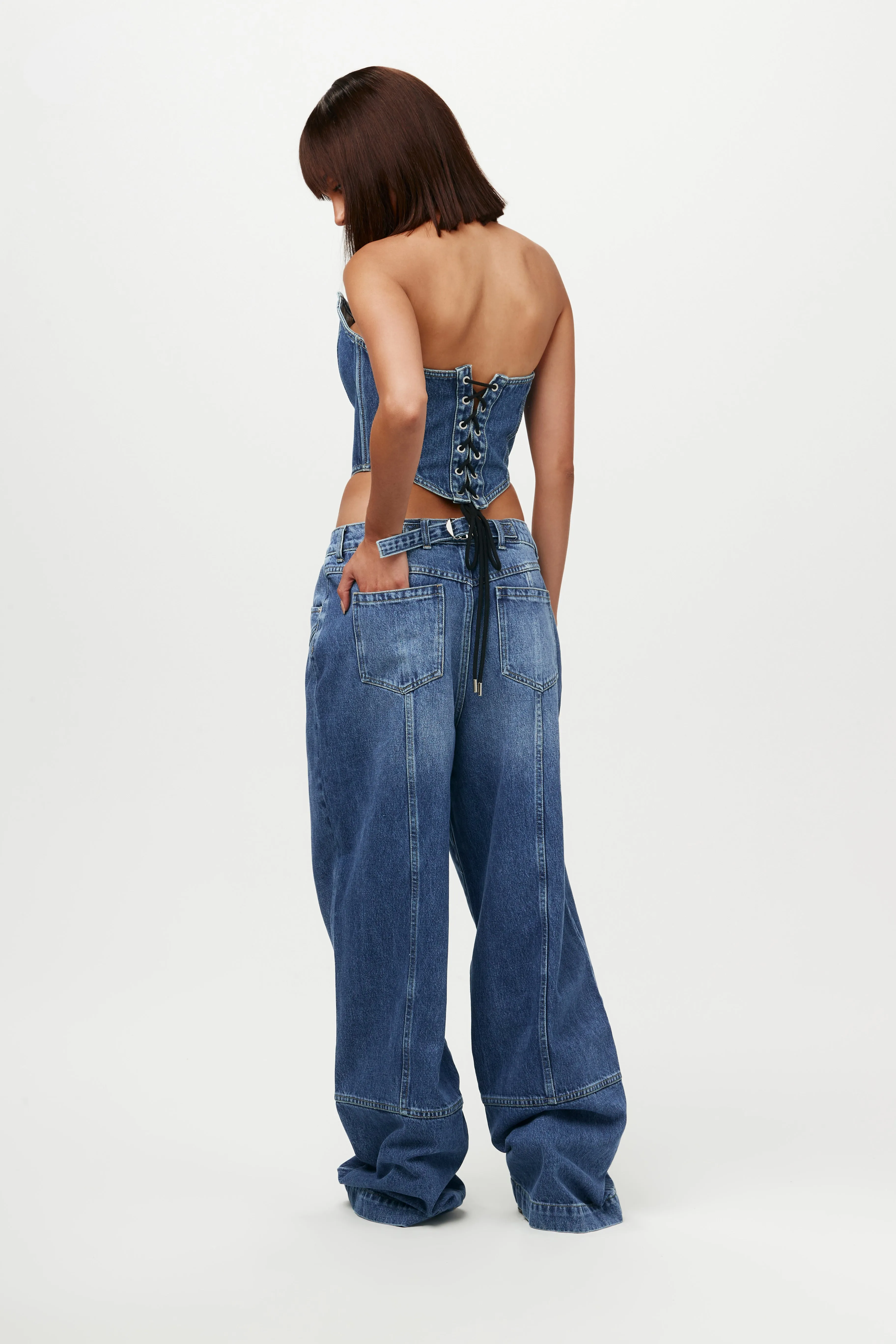 Denim Corset sold by Naked Wardrobe product image thumbnail 5