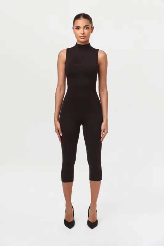 Smooth Sleeveless Capri Jumpsuit sold by Naked Wardrobe