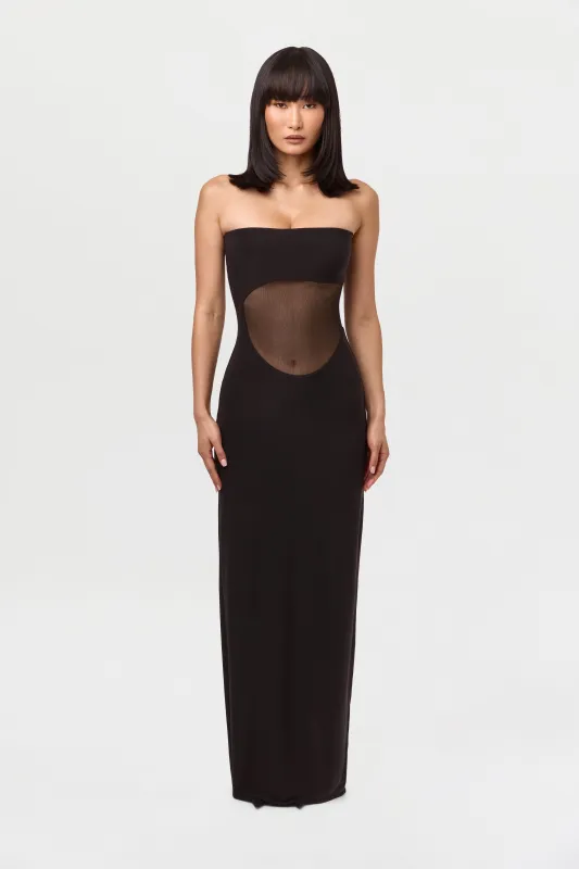 Hourglass Mesh Tube Maxi Dress sold by Naked Wardrobe