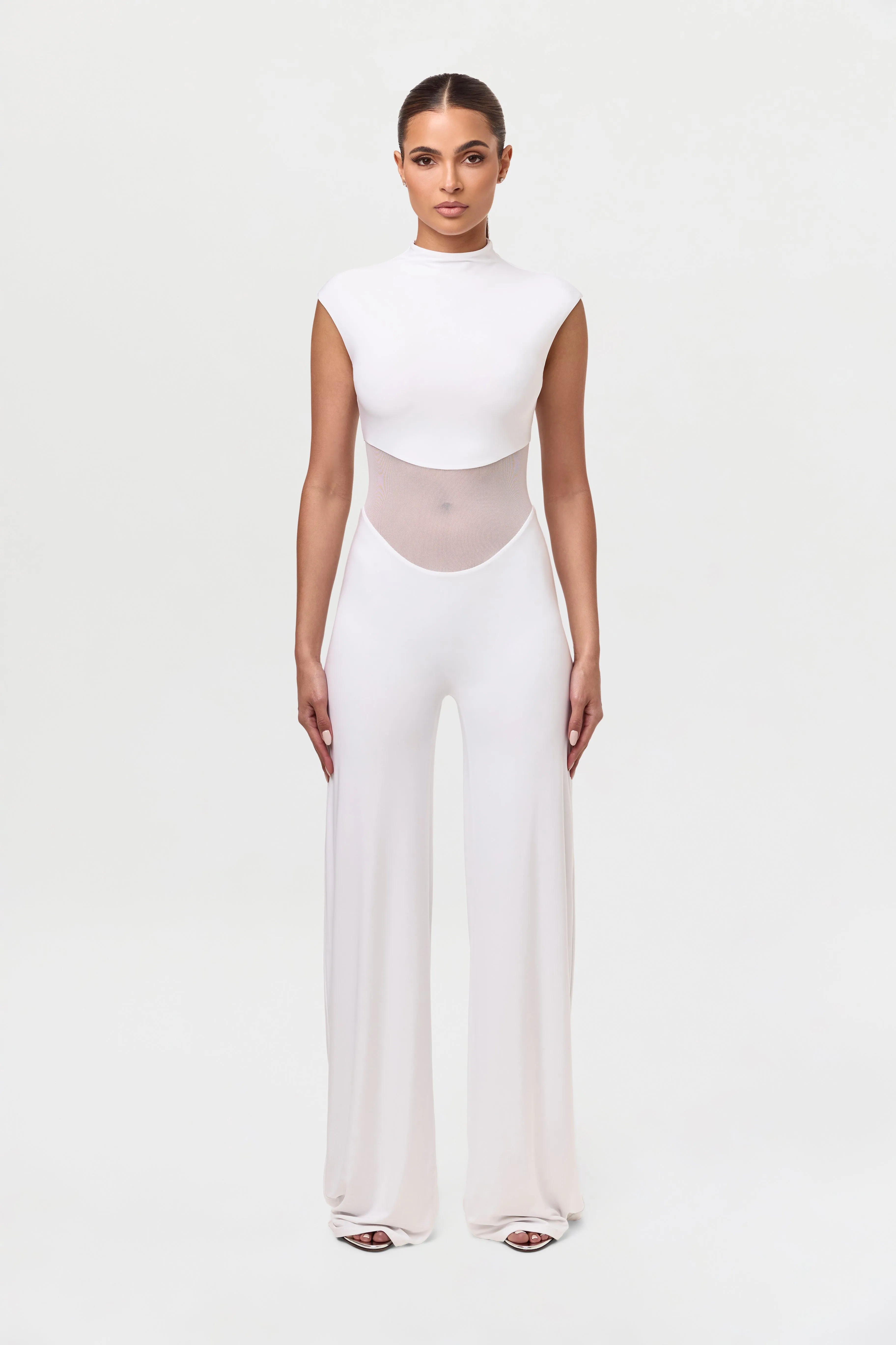 Hourglass Mesh Wide Leg Jumpsuit sold by Naked Wardrobe product image thumbnail 5