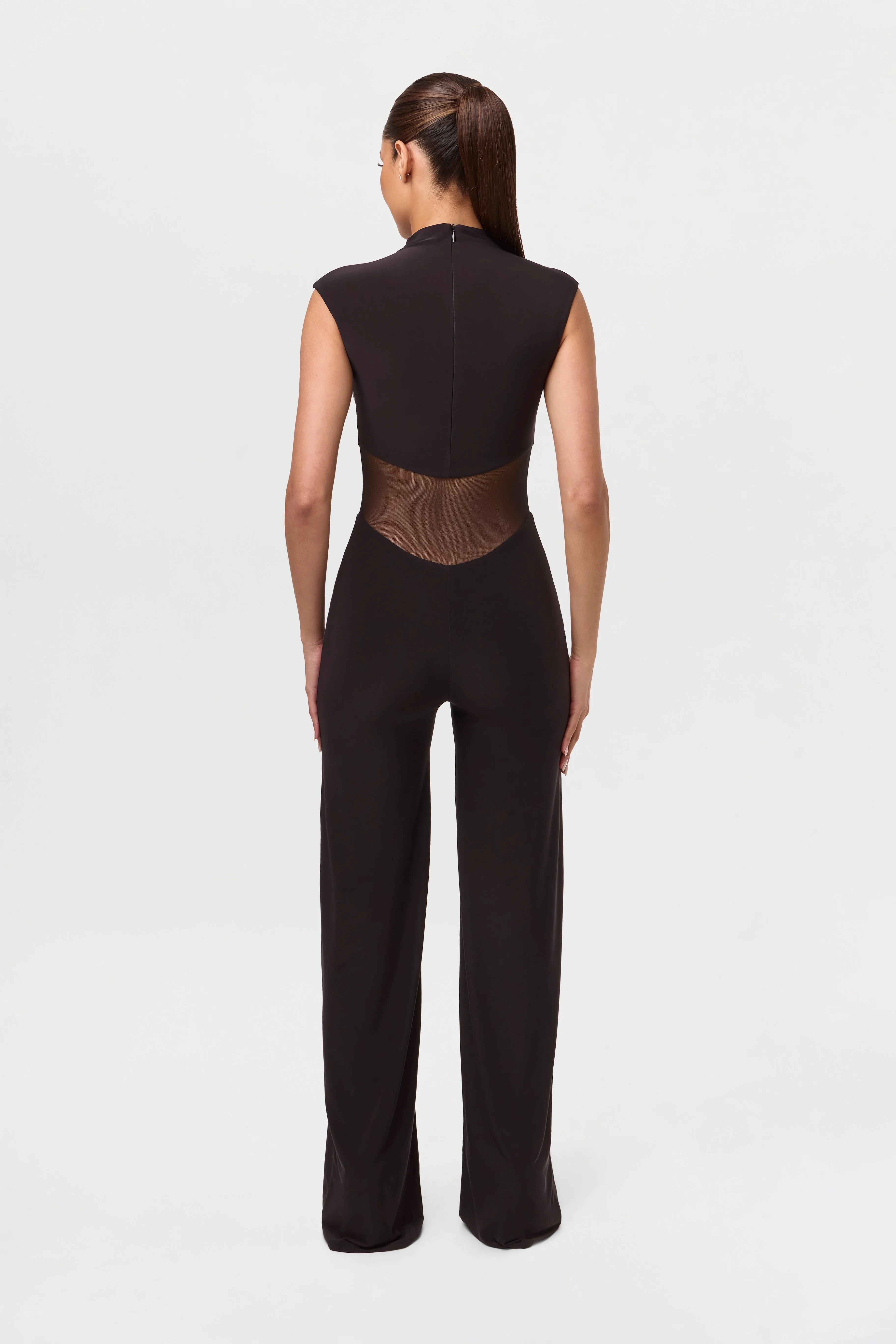 Hourglass Mesh Wide Leg Jumpsuit sold by Naked Wardrobe product image thumbnail 4