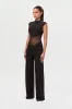 Hourglass Mesh Wide Leg Jumpsuit sold by Naked Wardrobe