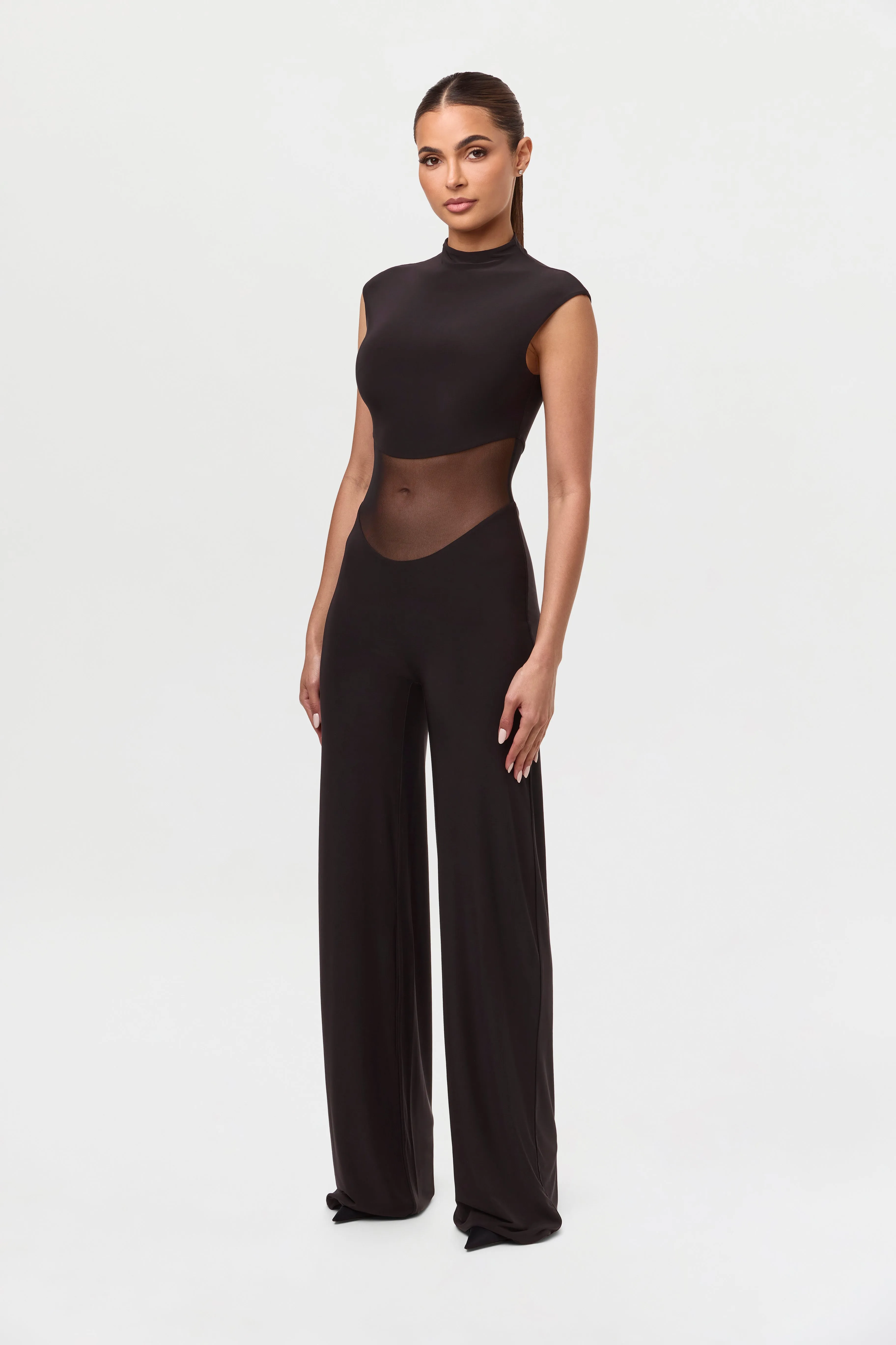 Hourglass Mesh Wide Leg Jumpsuit sold by Naked Wardrobe