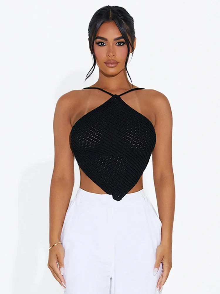 The Crochet Halter Top sold by Naked Wardrobe product image thumbnail 3