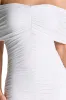 HOURGLASS OFF SHOULDER RUCHED MINI DRESS sold by Naked Wardrobe