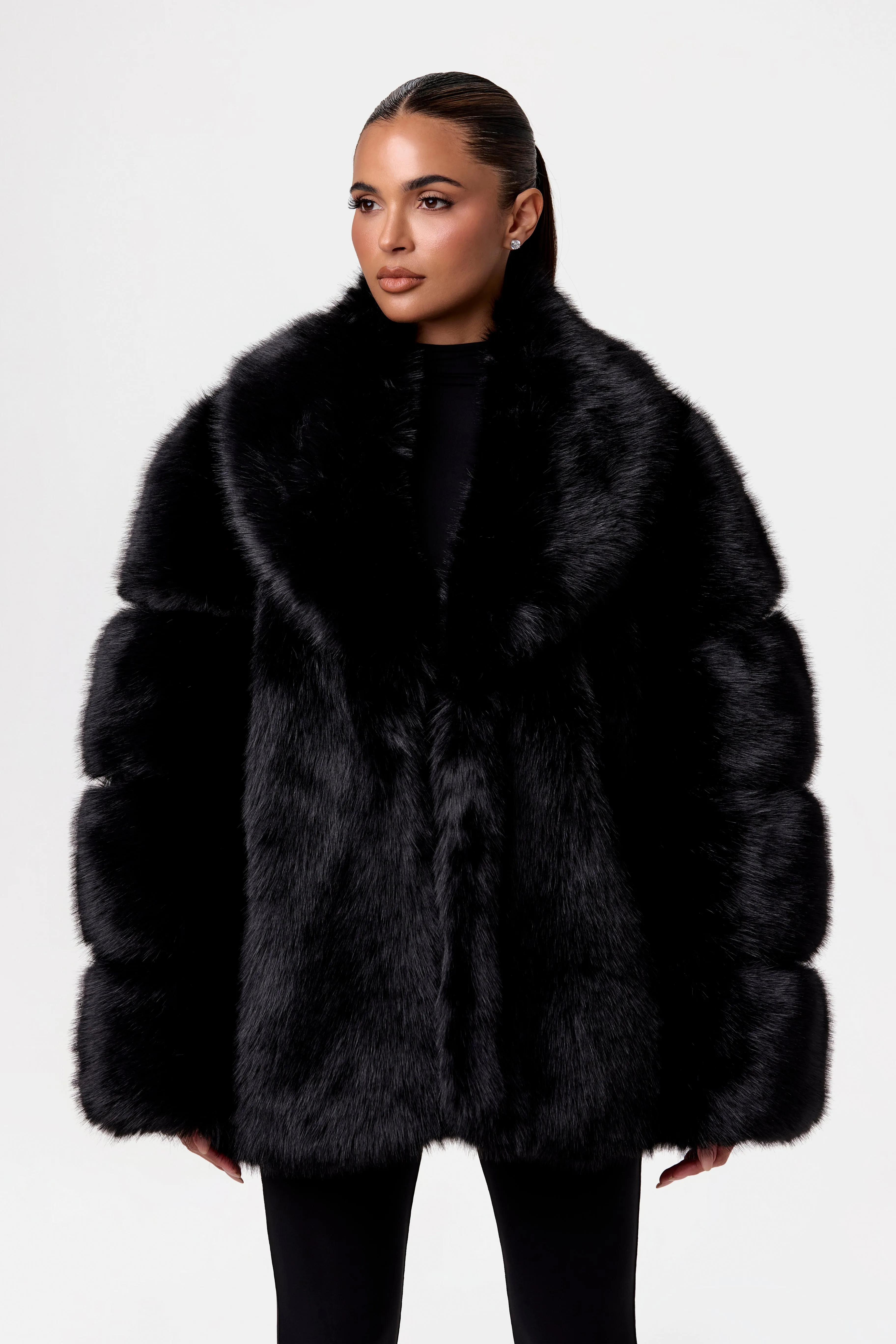 Faux Mink Oversized Fur Coat sold by Naked Wardrobe product image thumbnail 5