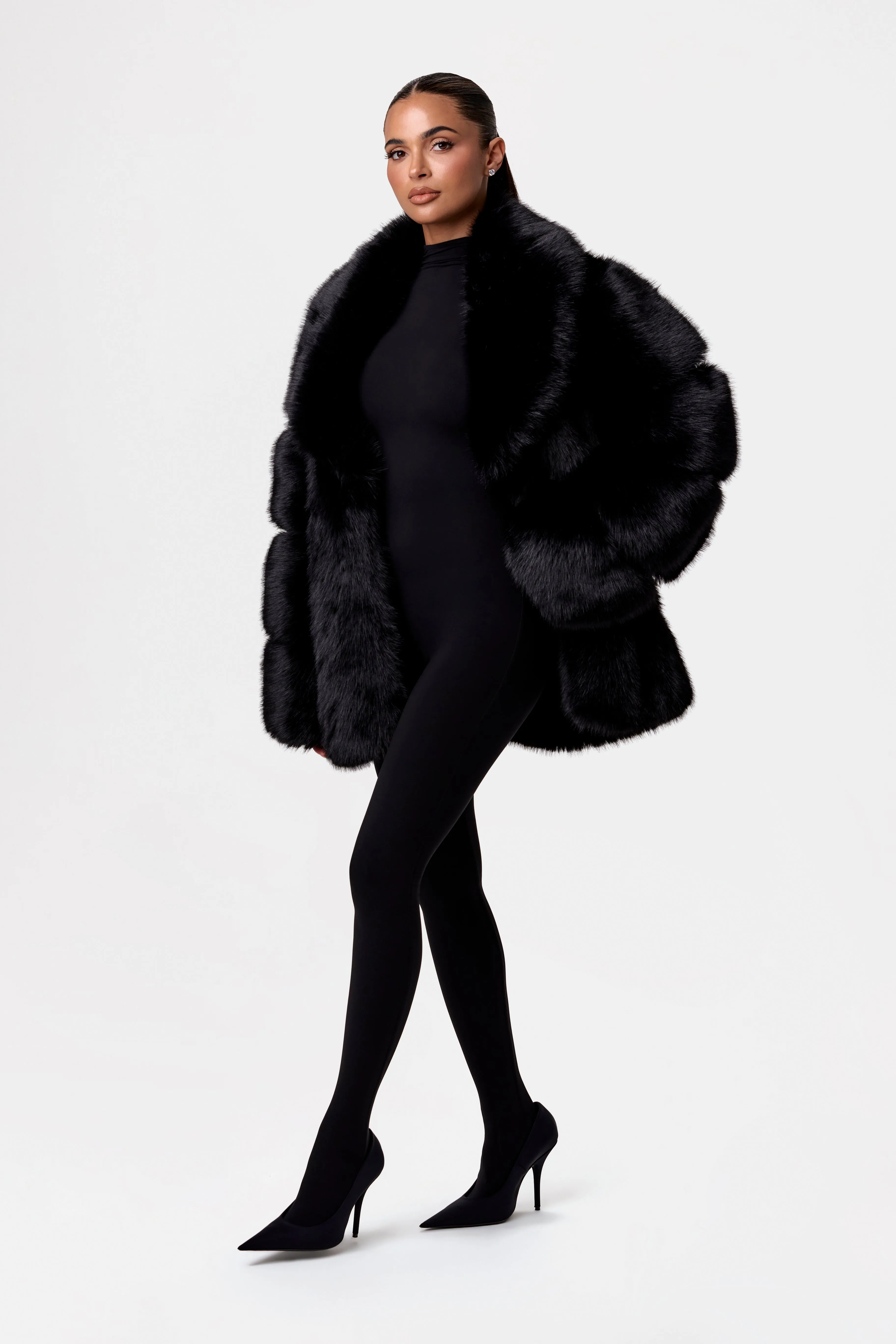 Faux Mink Oversized Fur Coat sold by Naked Wardrobe product image thumbnail 3