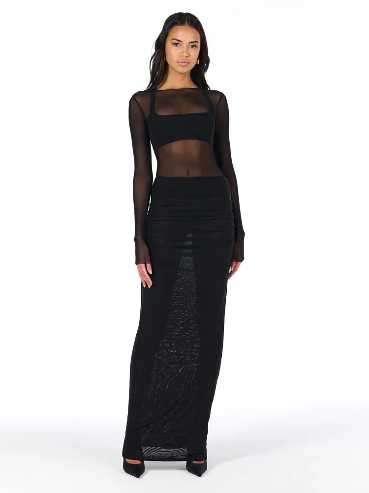 Mesh Maxi Skirt sold by Naked Wardrobe product image thumbnail 2