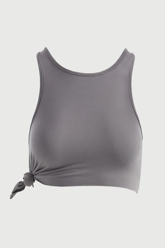 Smooth Knotted Crop Top sold by Naked Wardrobe