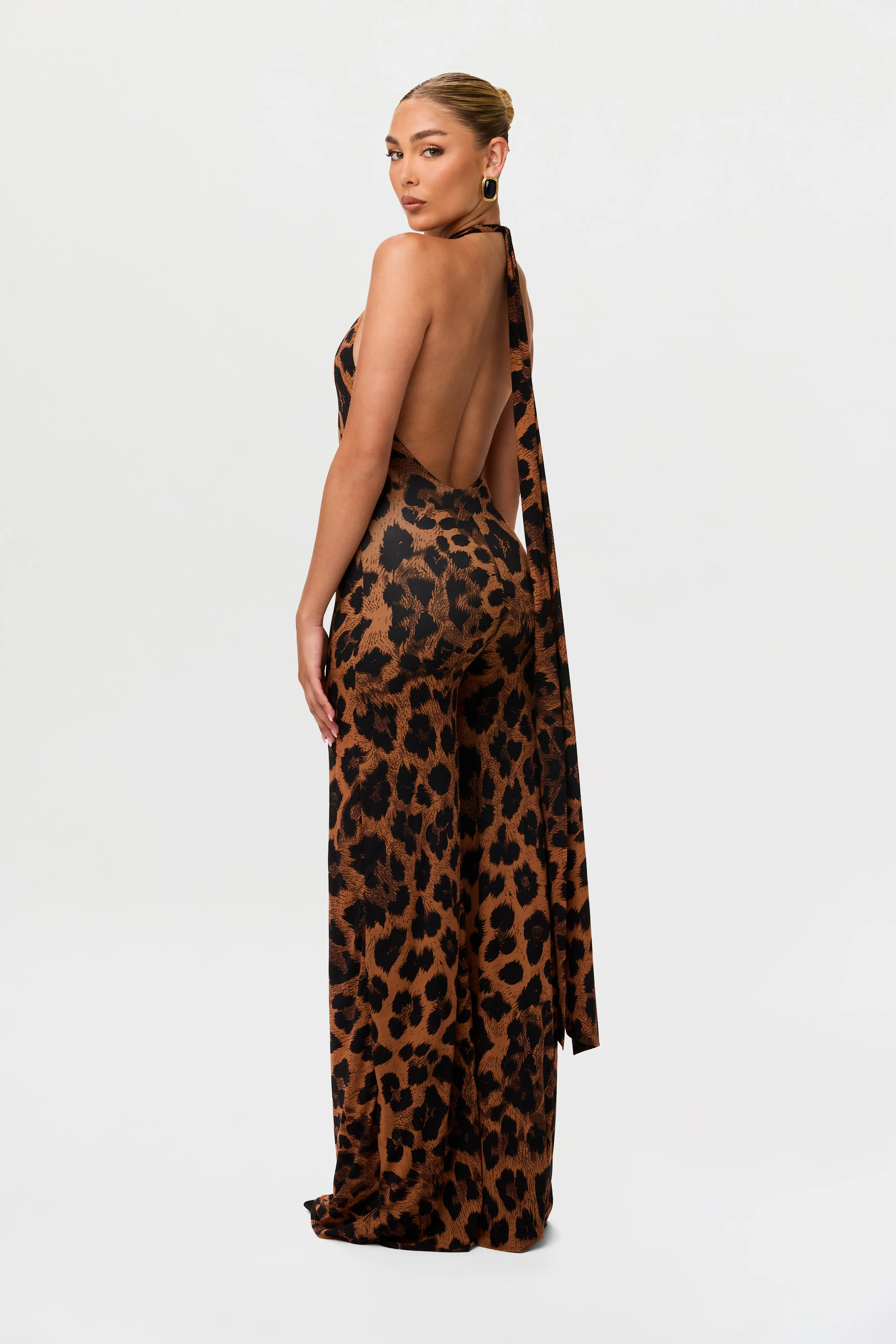 Naked Print Halter Wide Leg Jumpsuit sold by Naked Wardrobe