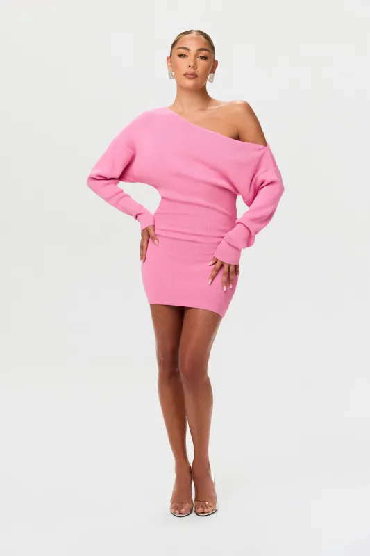 Knit Off-Shoulder Mini Dress sold by Naked Wardrobe