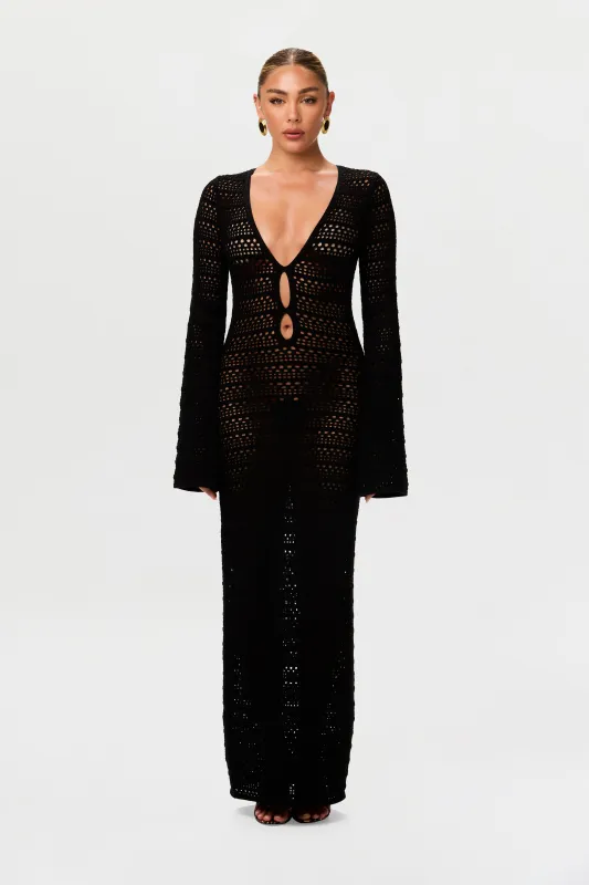 Crochet Keyhole Maxi Dress sold by Naked Wardrobe