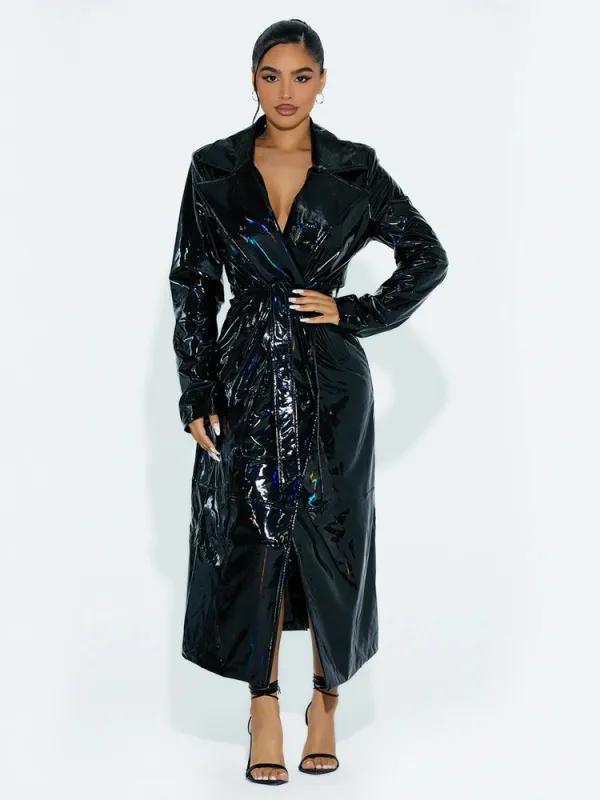 The Vinyl Vibe Coat sold by Naked Wardrobe