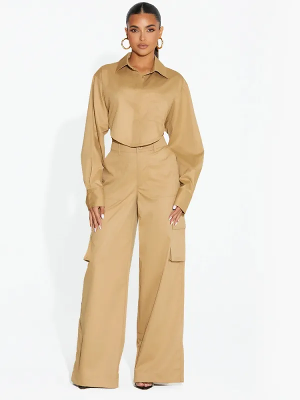Shirting Cargo Wide Leg Pants sold by Naked Wardrobe