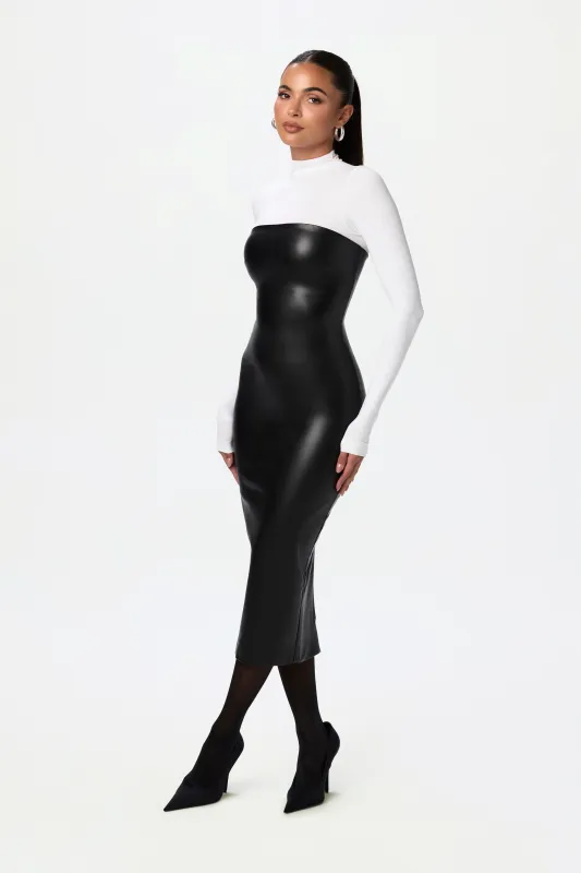 Vegan Leather Tube Midi Dress sold by Naked Wardrobe