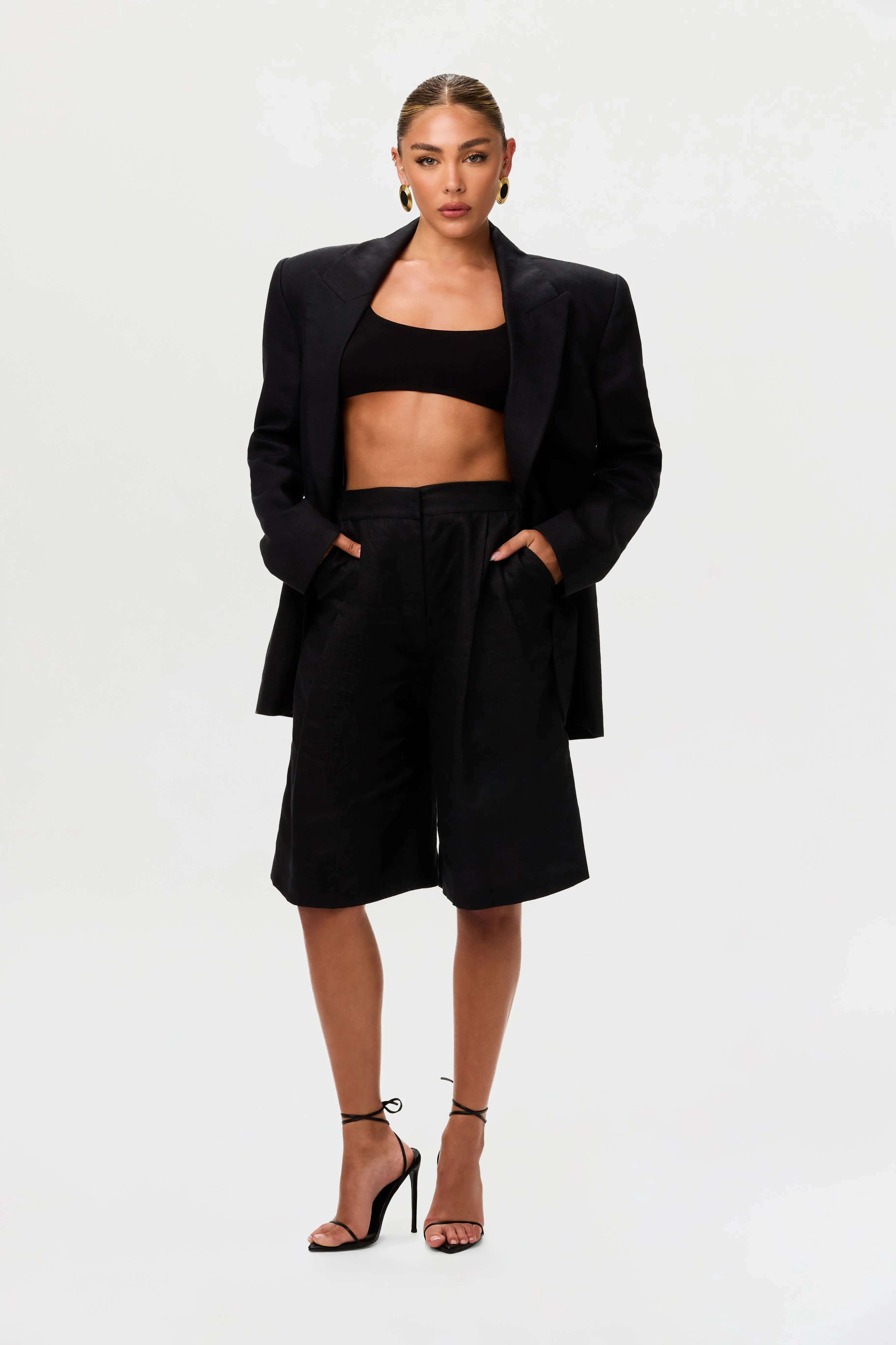 Linen Bermuda Wide Leg Short sold by Naked Wardrobe product image thumbnail 2