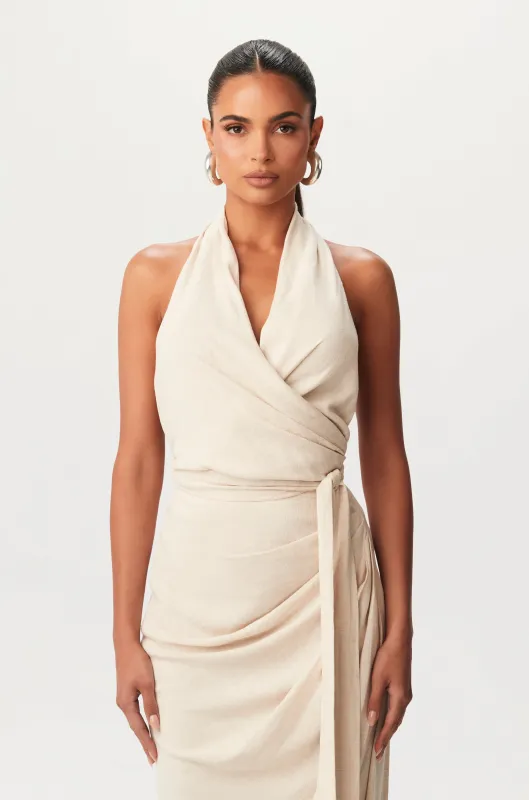 Linen Wrap Halter Top sold by Naked Wardrobe