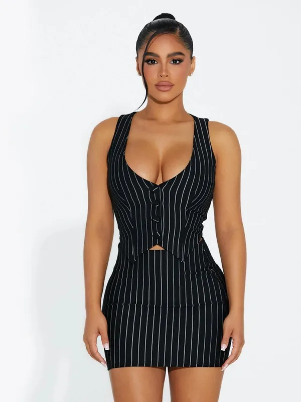 Stripe Out Mini Skirt sold by Naked Wardrobe