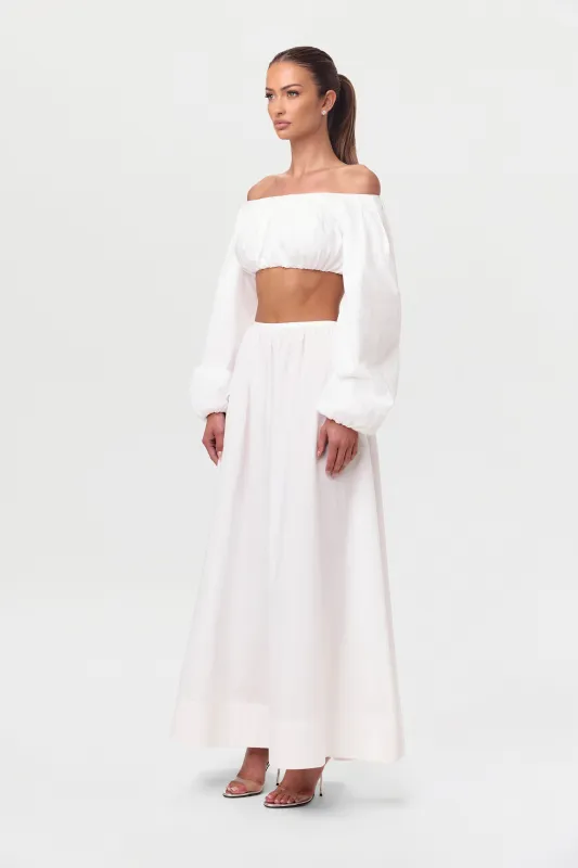 Shirting Flare Maxi Skirt sold by Naked Wardrobe