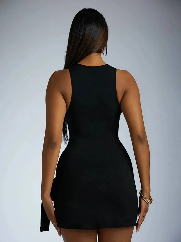 Sleeveless Mini Dress with Side Tie sold by Naked Wardrobe product image thumbnail 3