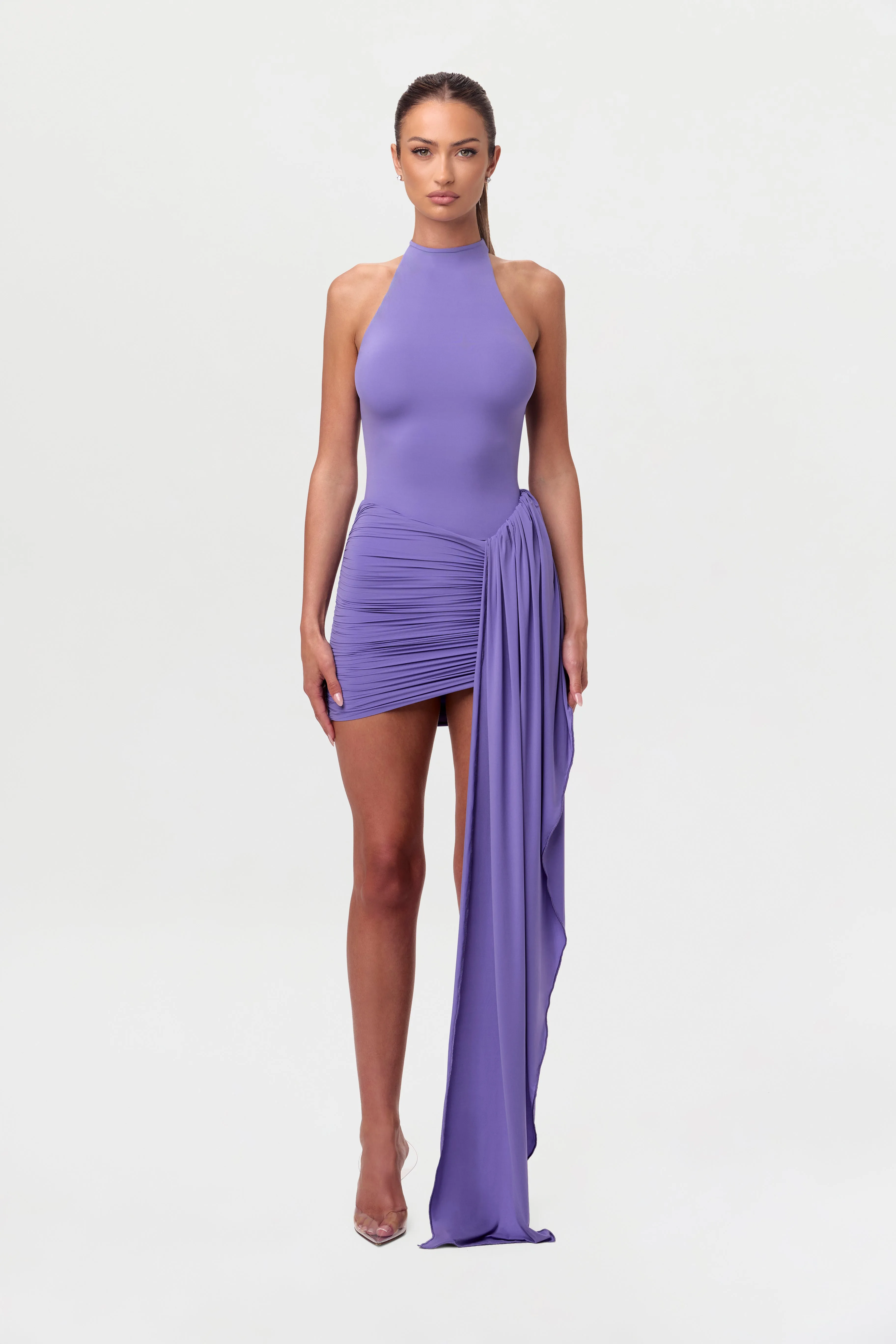 Naked Ruched Drape Mini Skirt sold by Naked Wardrobe