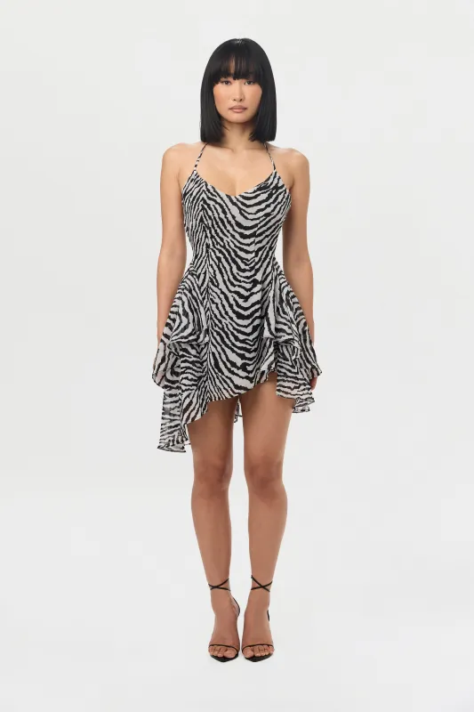 Chiffon Animal Print Mini Dress sold by Naked Wardrobe