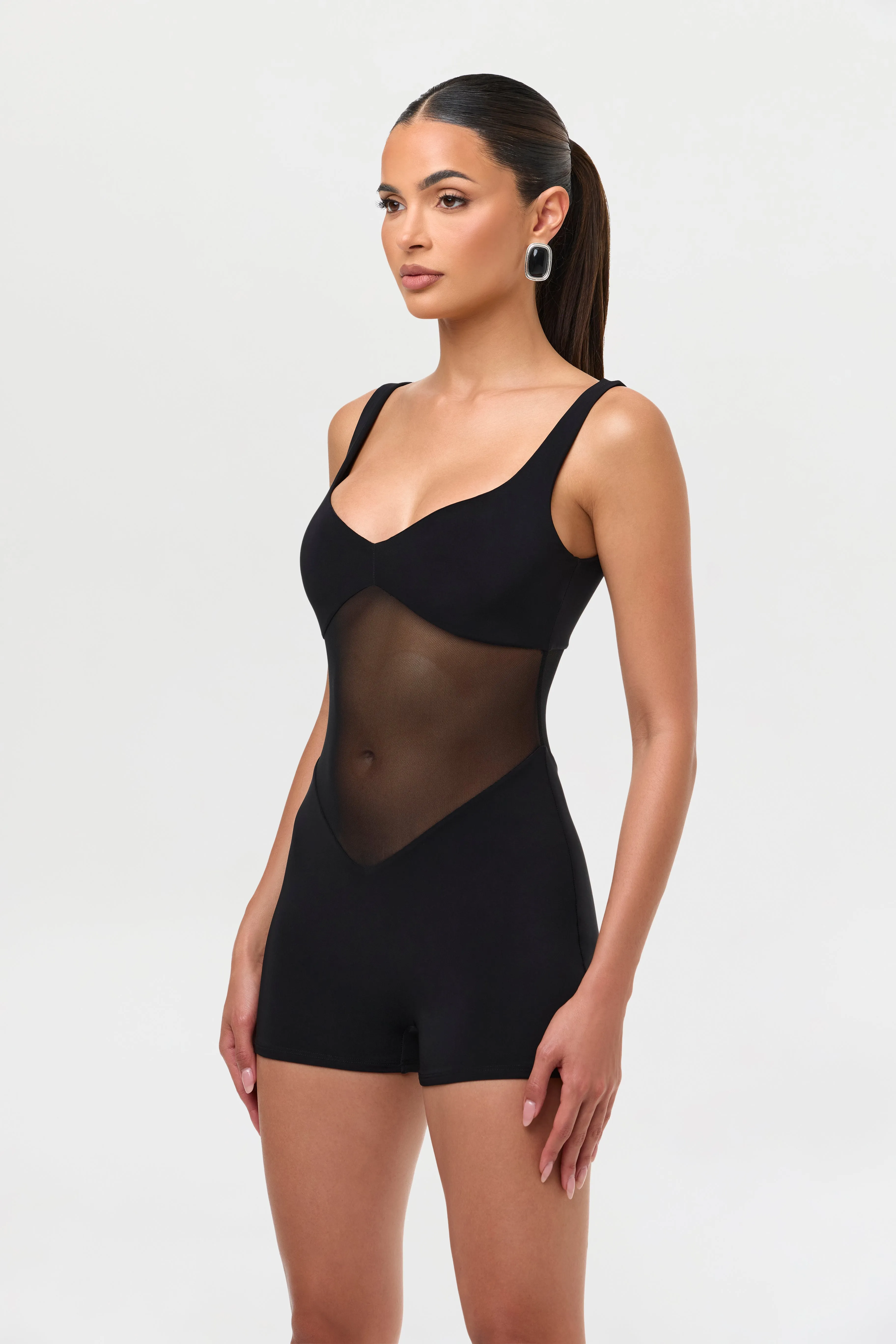 Hourglass Mesh Tank Romper sold by Naked Wardrobe product image thumbnail 4