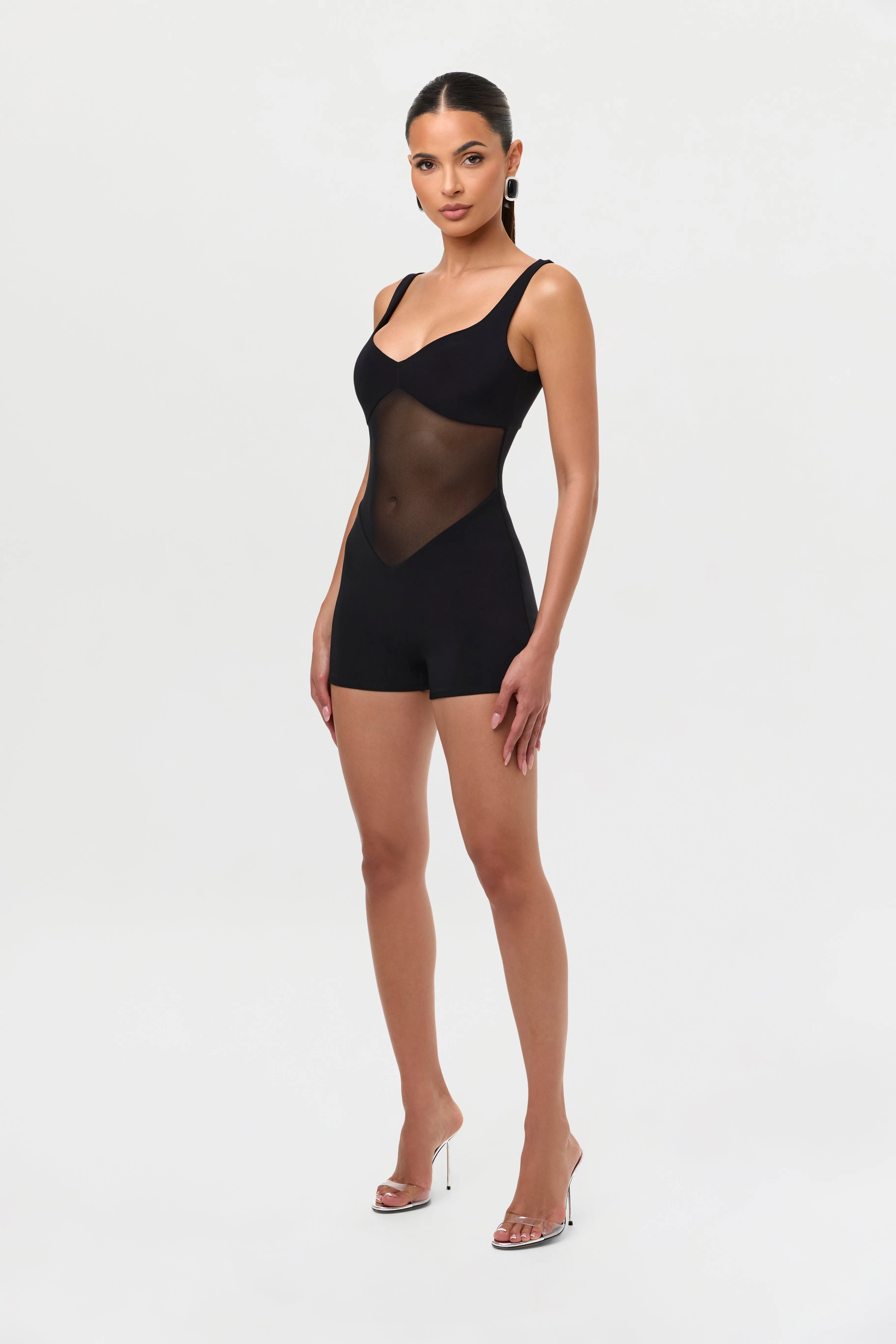 Hourglass Mesh Tank Romper sold by Naked Wardrobe product image thumbnail 3