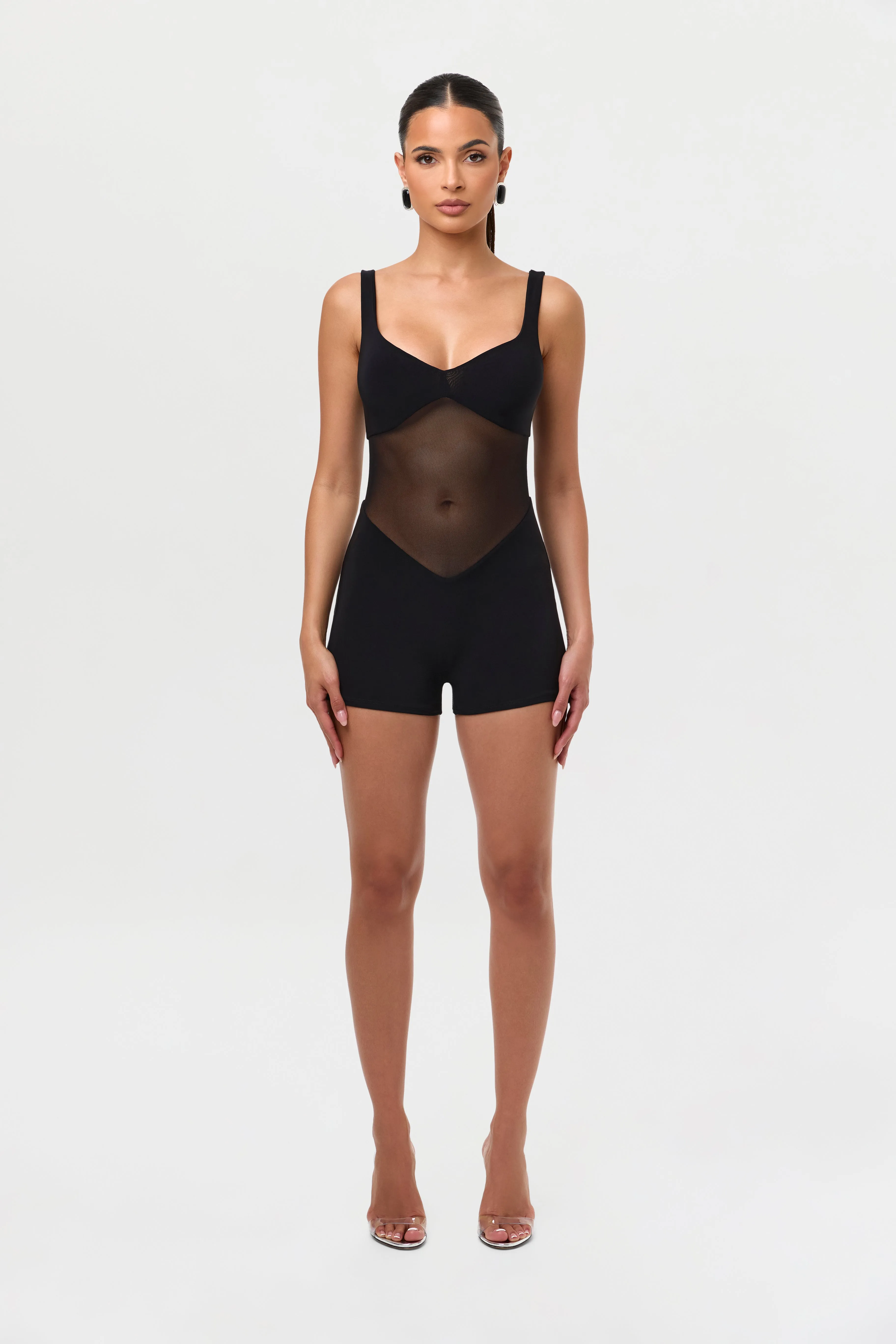 Hourglass Mesh Tank Romper sold by Naked Wardrobe product image thumbnail 2