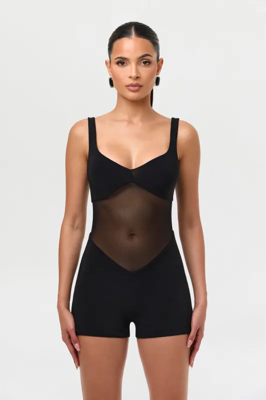 Hourglass Mesh Tank Romper sold by Naked Wardrobe