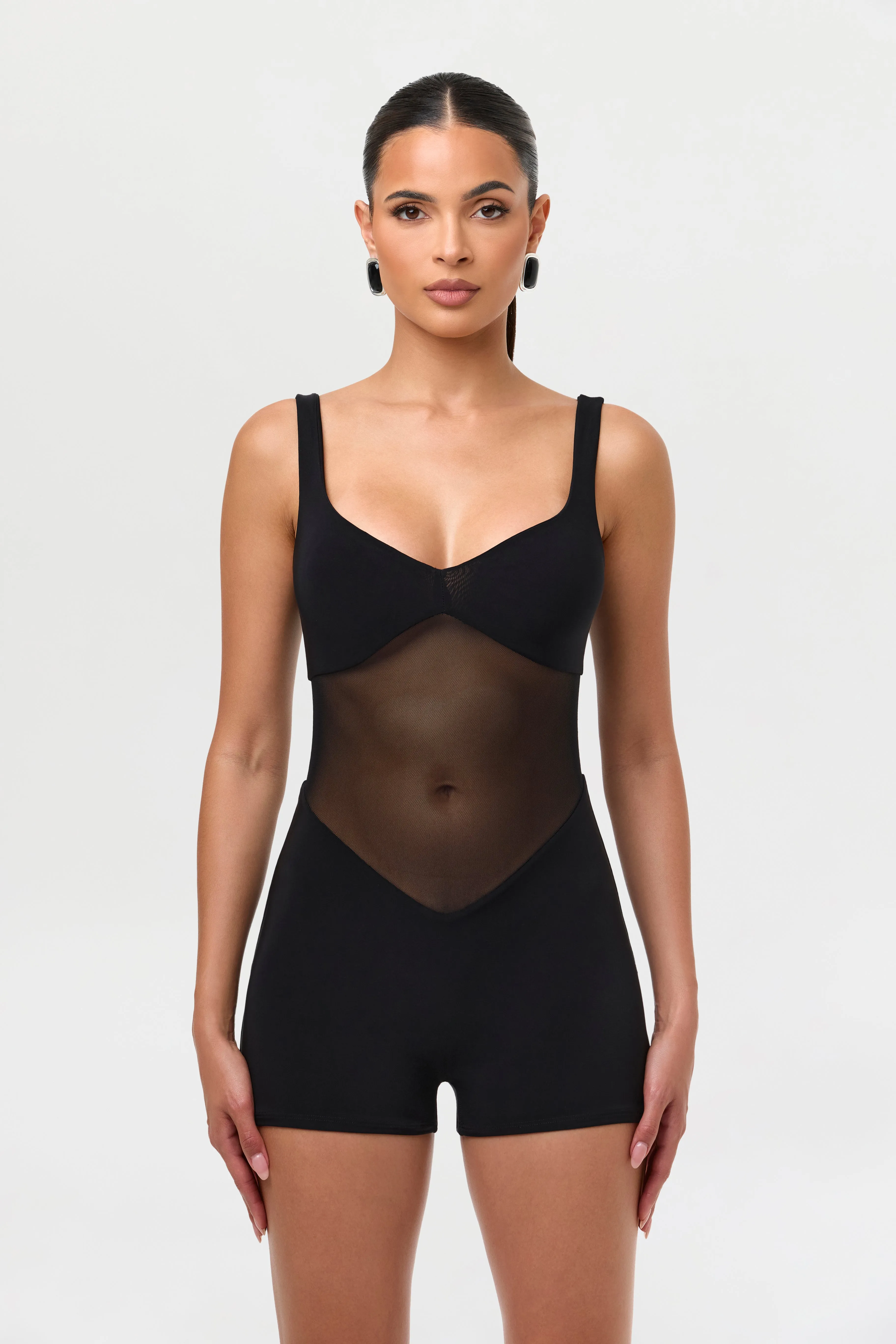 Hourglass Mesh Tank Romper sold by Naked Wardrobe