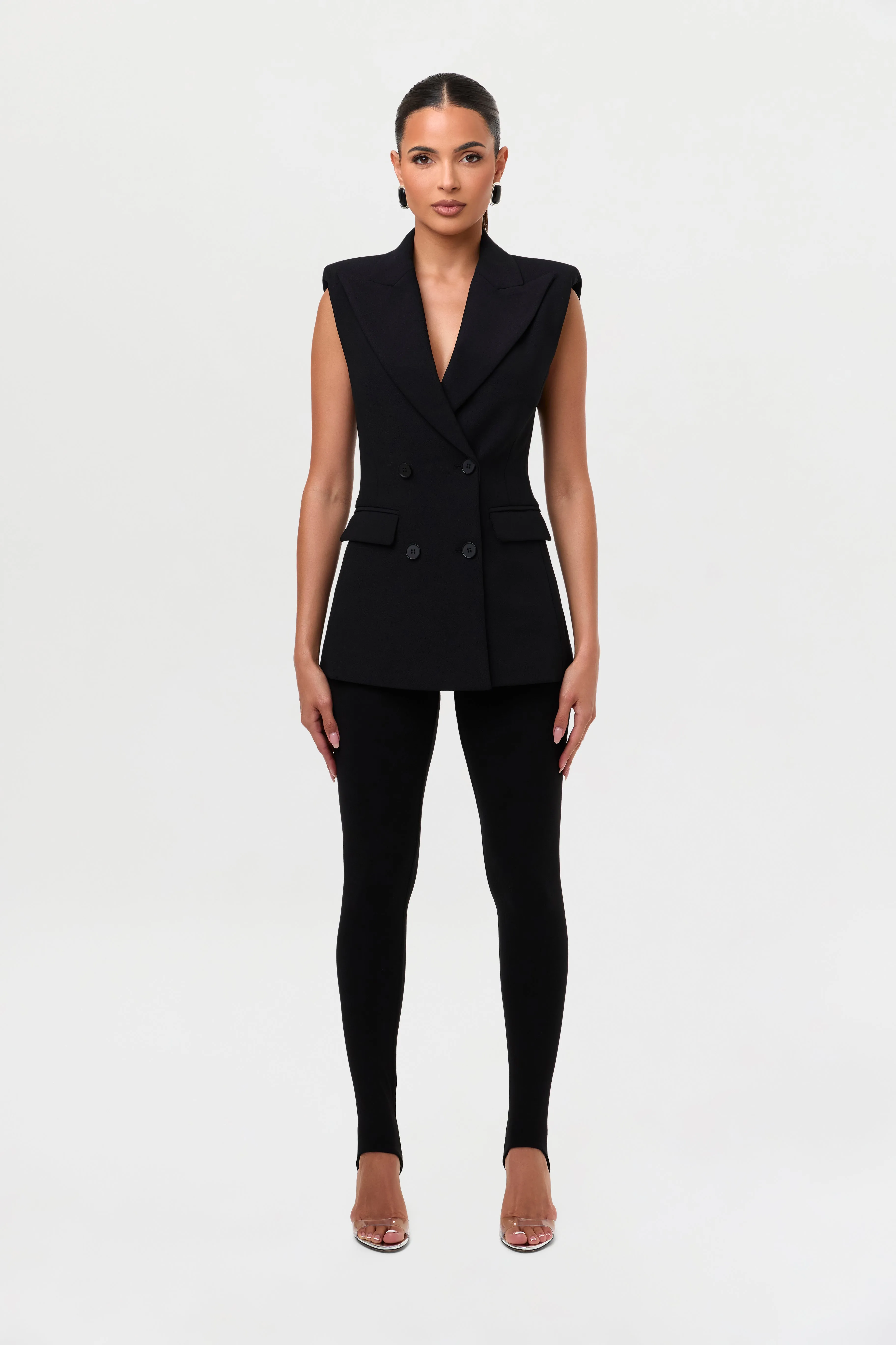 Ponte Sleeveless Blazer sold by Naked Wardrobe product image thumbnail 3