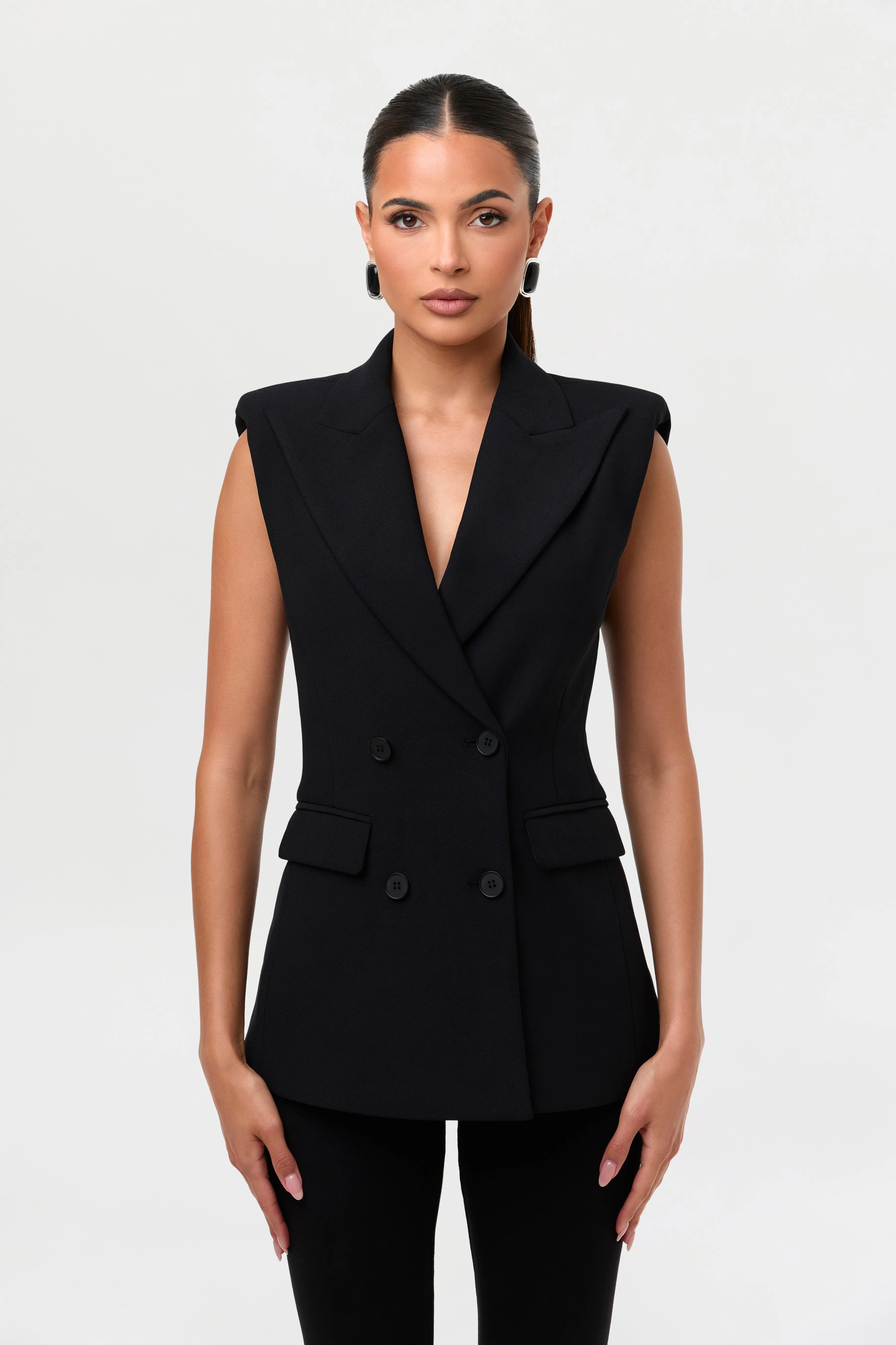Ponte Sleeveless Blazer sold by Naked Wardrobe product image thumbnail 2