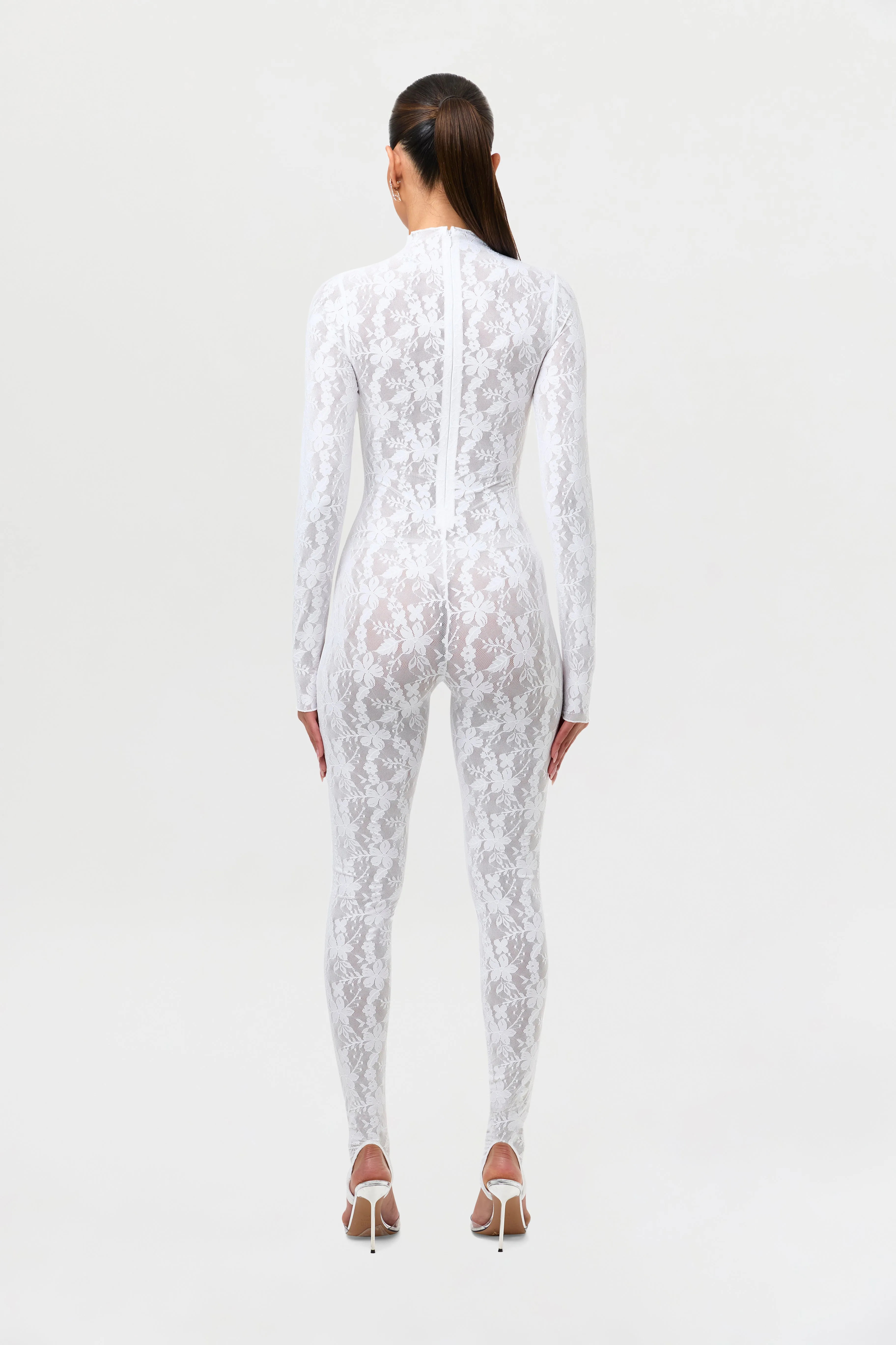 Stretch Lace Stirrup Jumpsuit Petite sold by Naked Wardrobe product image thumbnail 5