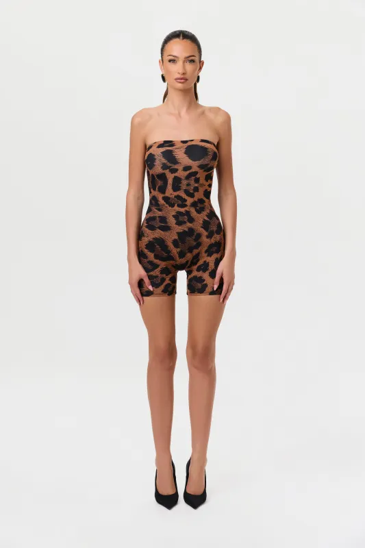 Naked Leopard Tube Romper sold by Naked Wardrobe