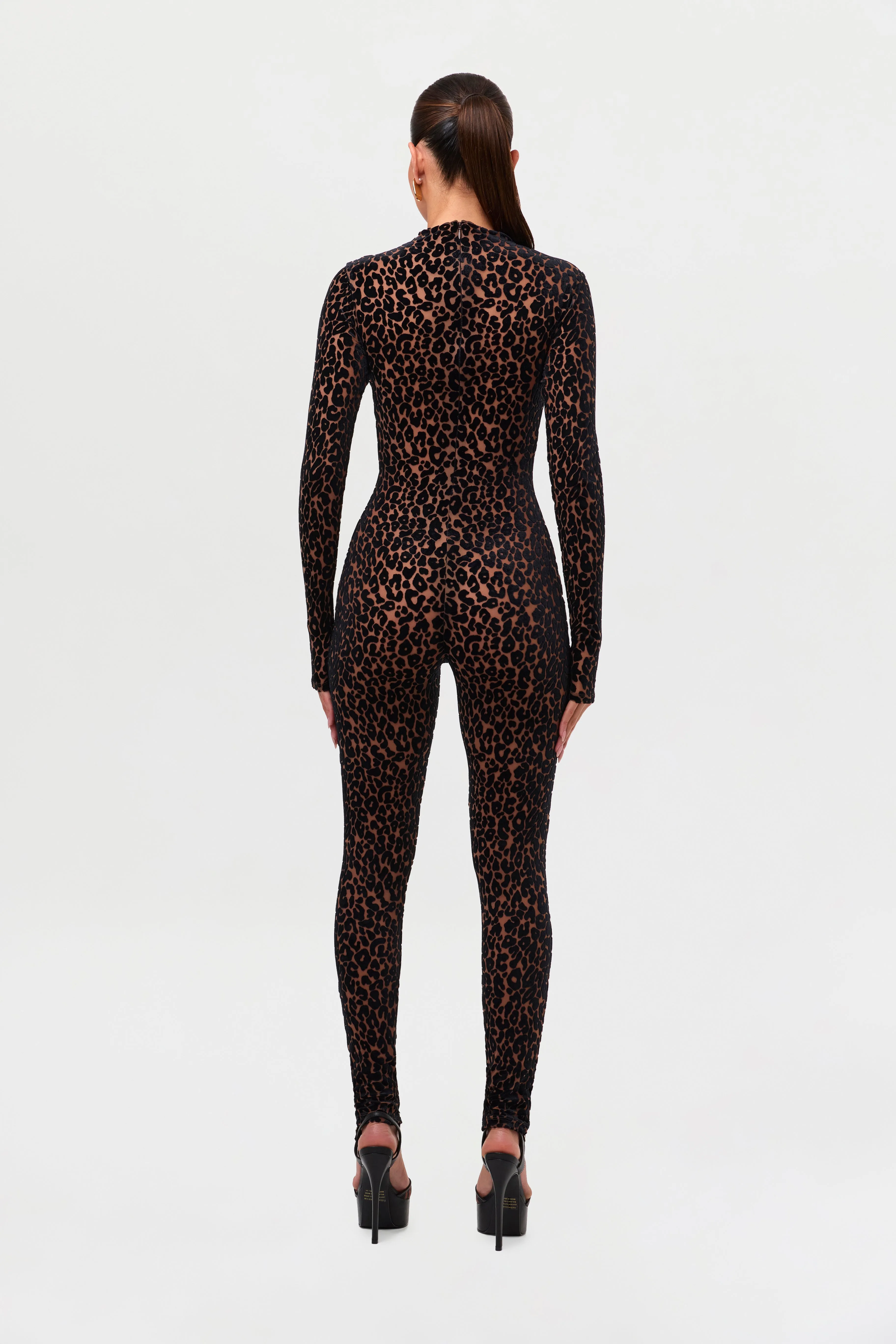 Burnout Leopard Print Jumpsuit sold by Naked Wardrobe product image thumbnail 4
