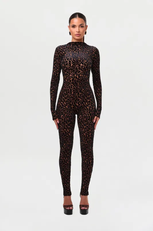 Burnout Leopard Print Jumpsuit sold by Naked Wardrobe