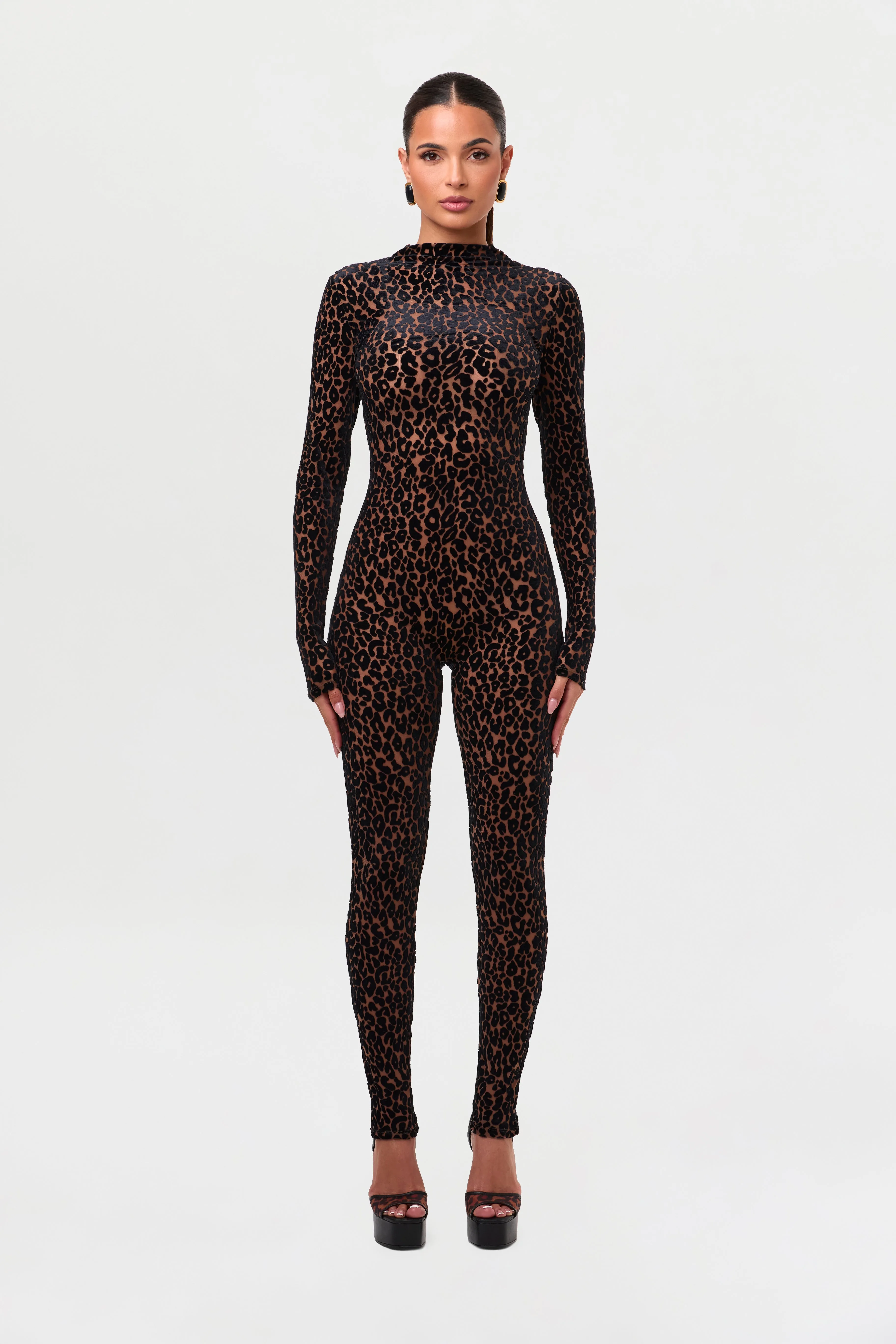 Burnout Leopard Print Jumpsuit sold by Naked Wardrobe