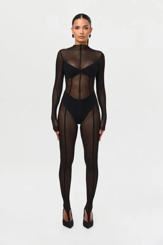 Mesh Toe Loop Jumpsuit sold by Naked Wardrobe