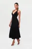 Smooth Halter A-Line Midi Dress sold by Naked Wardrobe