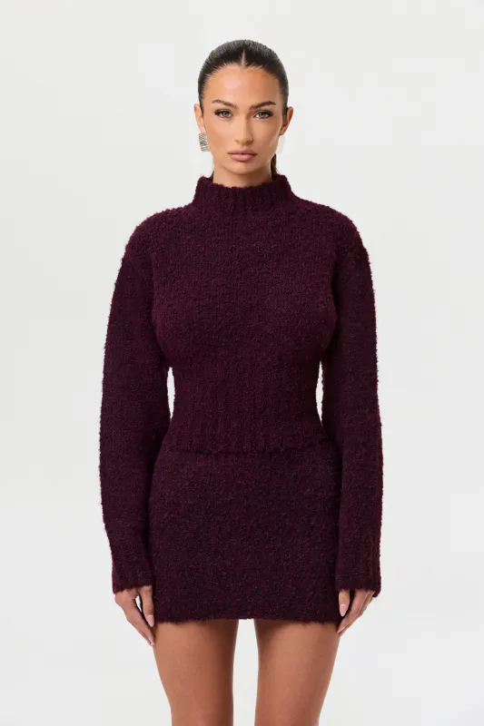 Bouclé Knit Cinched Waist Sweater sold by Naked Wardrobe