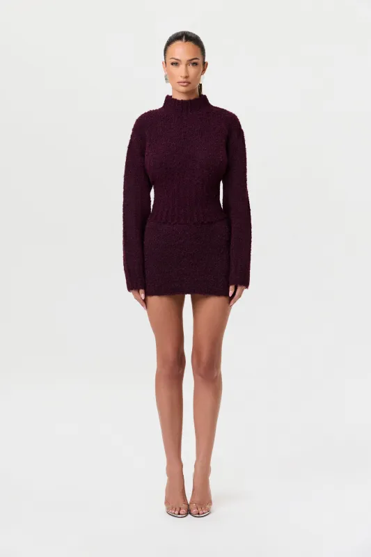 Bouclé Knit Sweater Mini Skirt sold by Naked Wardrobe
