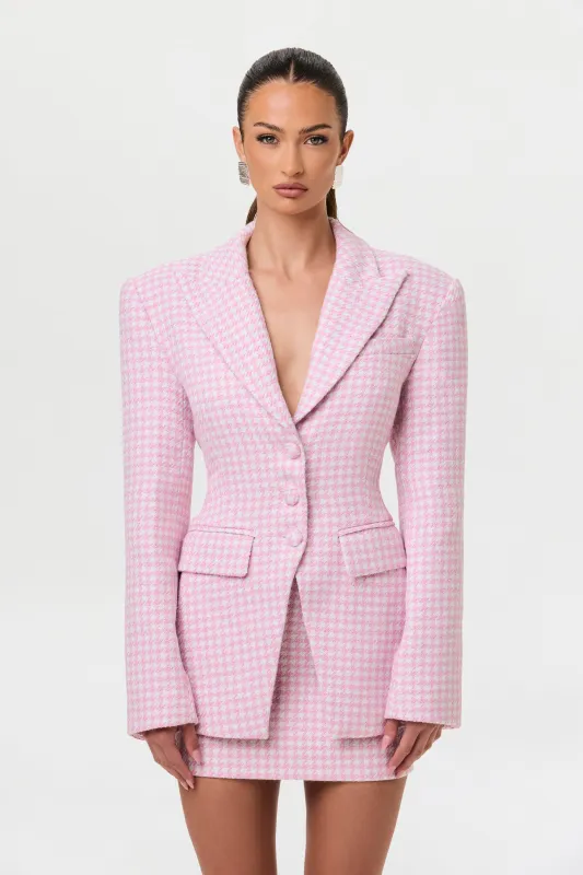 Tweed Houndstooth Suited Blazer sold by Naked Wardrobe