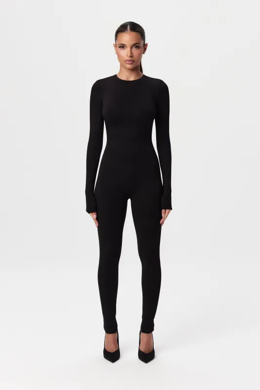 Smooth Crewneck Longsleeve Jumpsuit sold by Naked Wardrobe