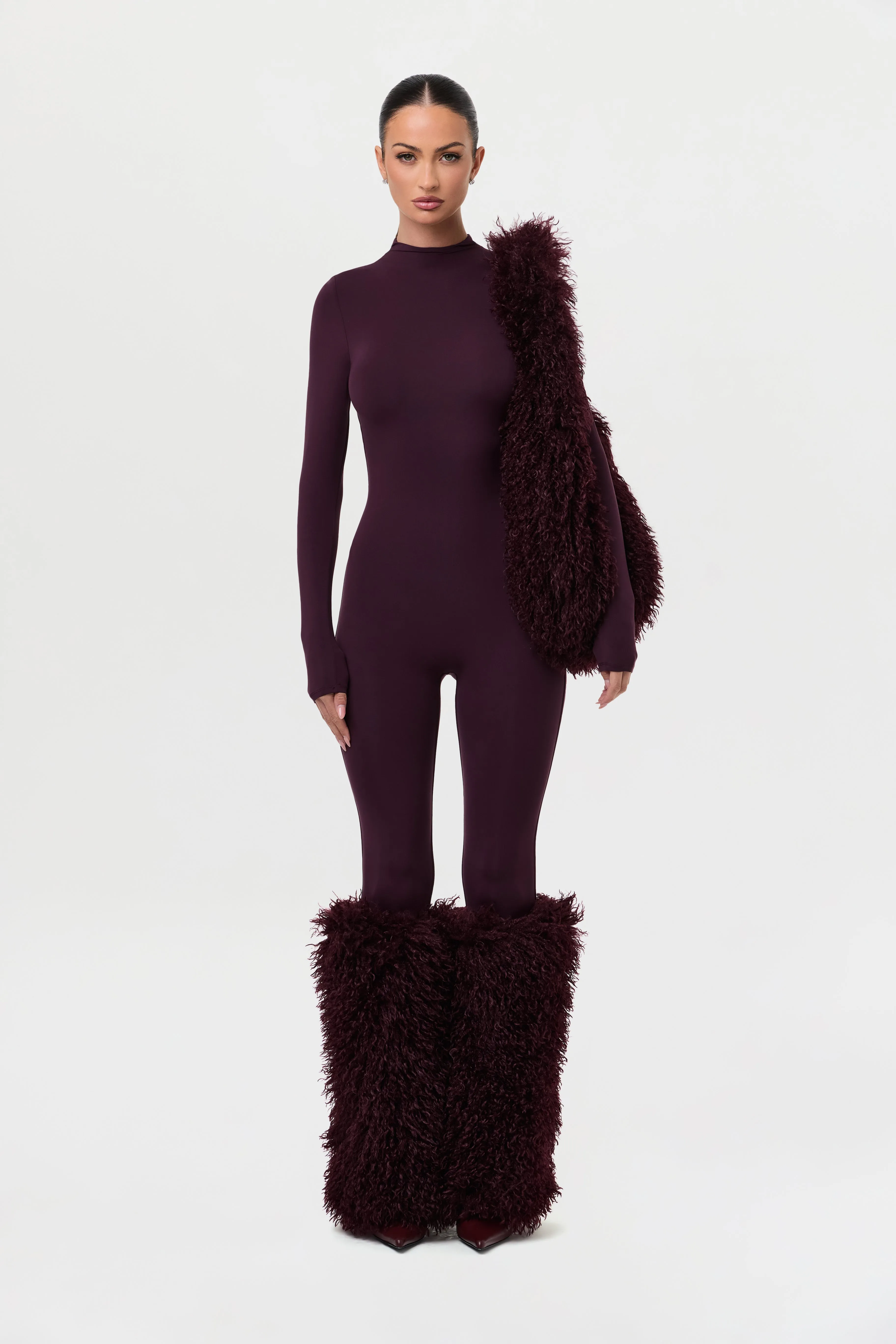 Faux Fur Plush Leg Warmers sold by Naked Wardrobe product image thumbnail 2