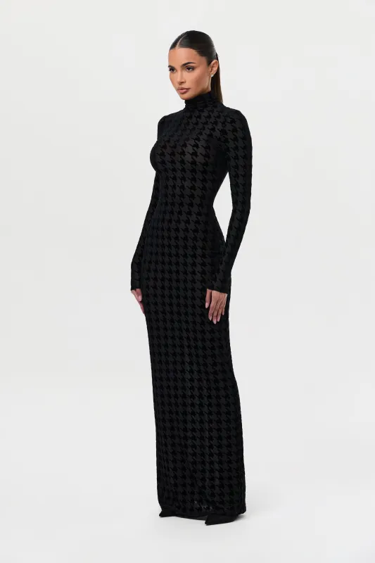 Burnout Print Turtleneck Maxi Dress sold by Naked Wardrobe
