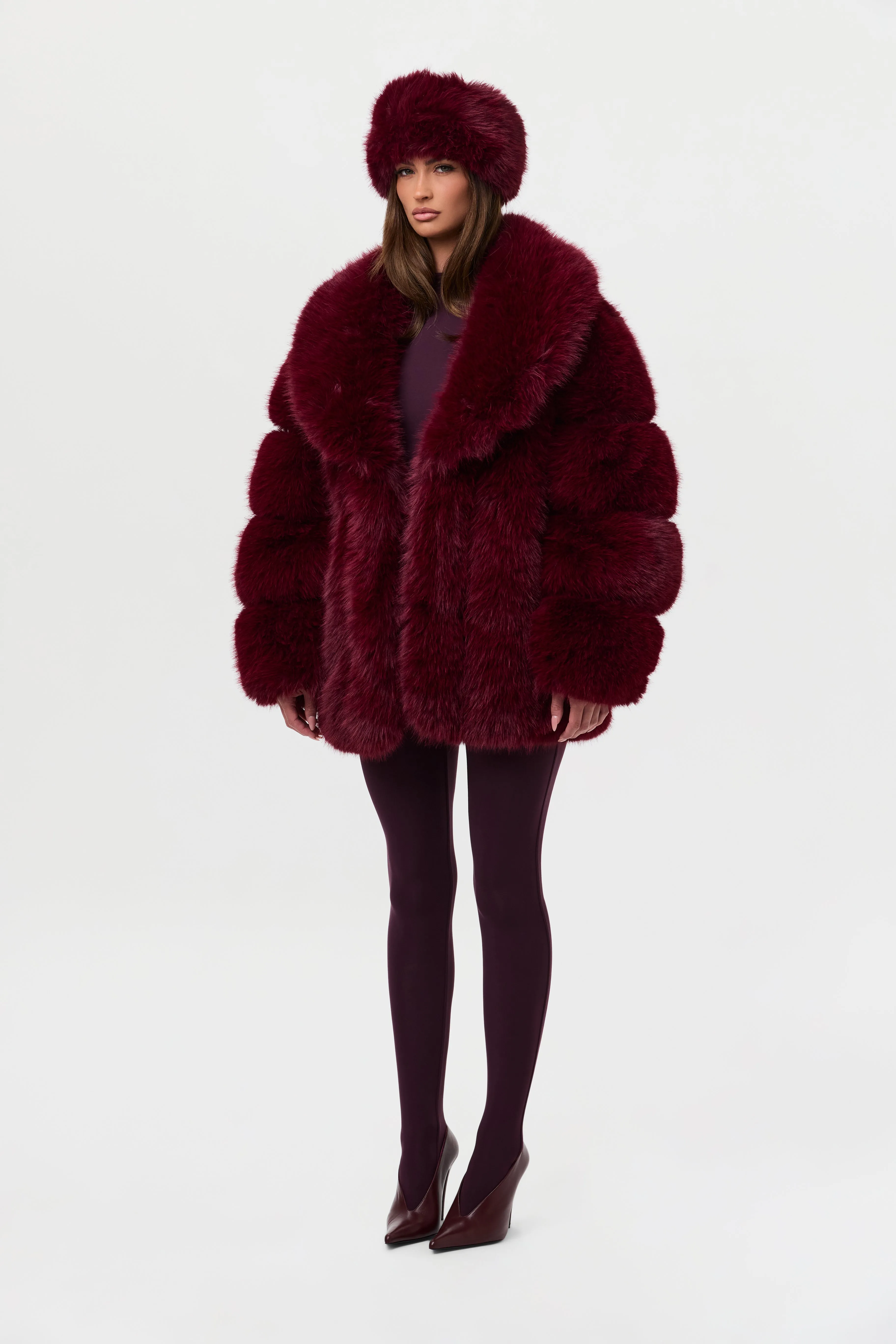 Faux Mink Pelted Coat sold by Naked Wardrobe product image thumbnail 5
