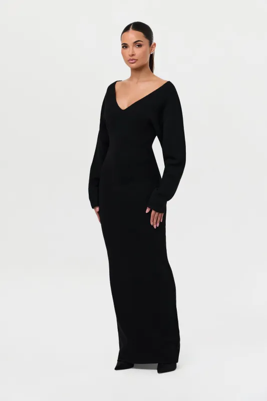 Knit V-Neck Sweater Maxi Dress sold by Naked Wardrobe